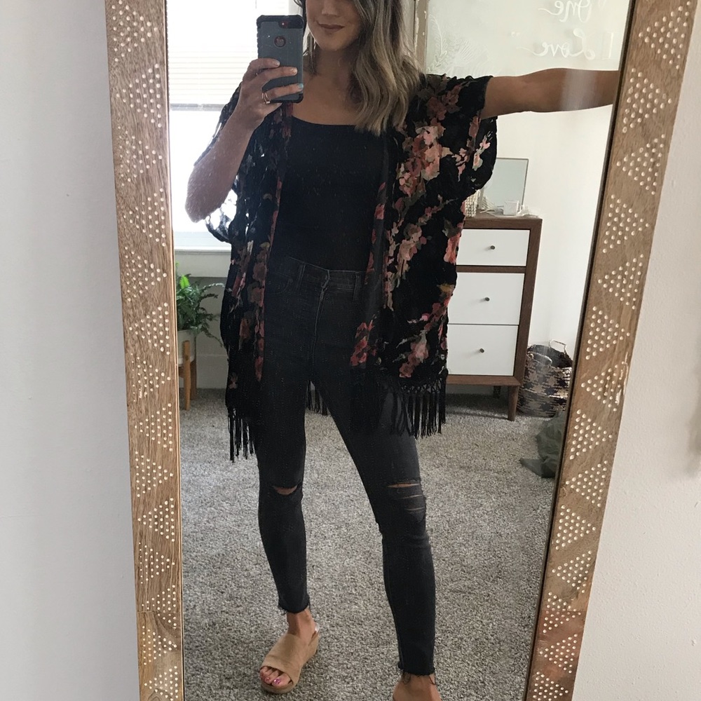 Target Xhilaration Velvet Fringe Kimono